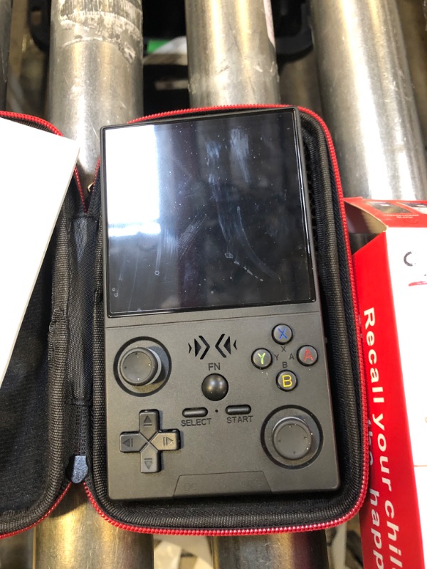 Photo 1 of XF40V Retro Handheld Game Console, Retro Gaming Console 4.0'' IPS Screen Linux System Built-in 64G TF Card, Open Source Linux System, Preloaded 20000+ Classic Games, Portable Video Gaming (Black-64G)