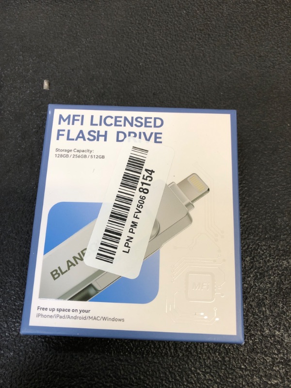 Photo 1 of MFi Certified 256GB Flash Drive for iPhone Photo Stick, USB Memory Stick iPhone Flash Drive for Photos Videos, High Speed External Storage USB Stick Thumb Drive for iPhone/iPad/Android/PC(Sky Blue)