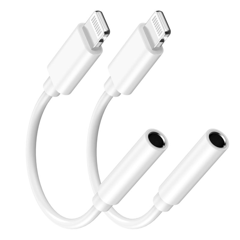 Photo 1 of [Apple MFi Certified] Lightning to 3.5mm Headphone Jack Adapter, 2 Pack iPhone 3.5mm Headphone AUX Audio Dongle Adapter for iPhone 14 13 12 11 Pro Max XS XR X 8, Support All iOS & Music Control