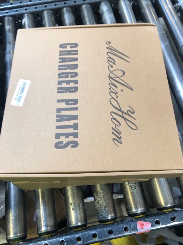 Photo 1 of MaAixHom Antique Gold Charger Plates with Basketweave Texture, Set of 6, Faux Woven Plastic Service Plates for Rustic Wedding & Farmhouse Table Decor, 13 Inch (634)