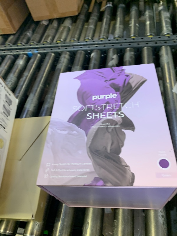 Photo 1 of Purple SoftStretch Sheets, Queen Size, Rayon Blend, Moisture-Wicking, Deep Purple, Fits All Mattresses, Stretch for Adaptive Support