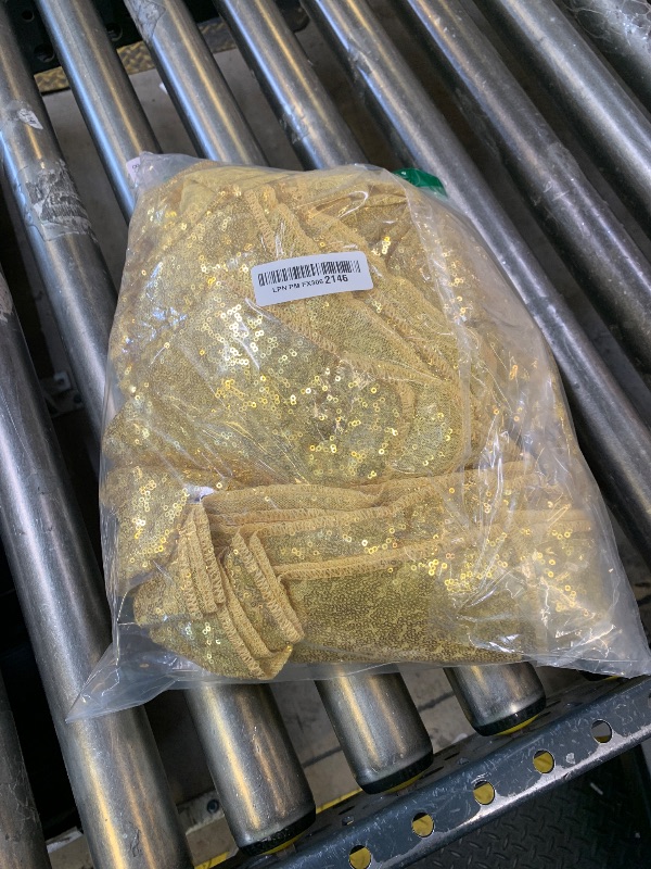 Photo 1 of 10 Packs 12 x 72 inches Gold Sequin Table Runner, Glitter Runner for Birthday Party Supplies Wedding Holiday Celebration Baby Shower Engagement Anniversary Decor