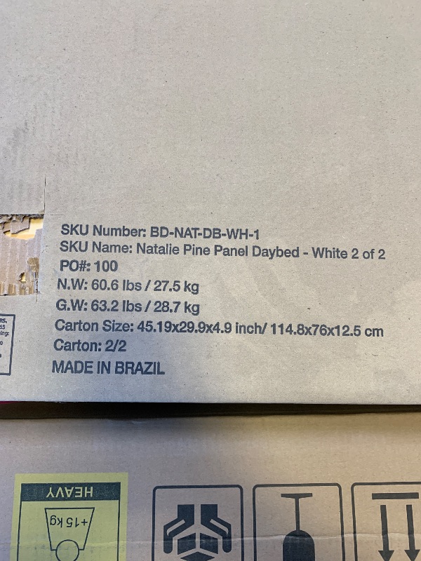 Photo 1 of Natalie Pine Panel Daybed (White)