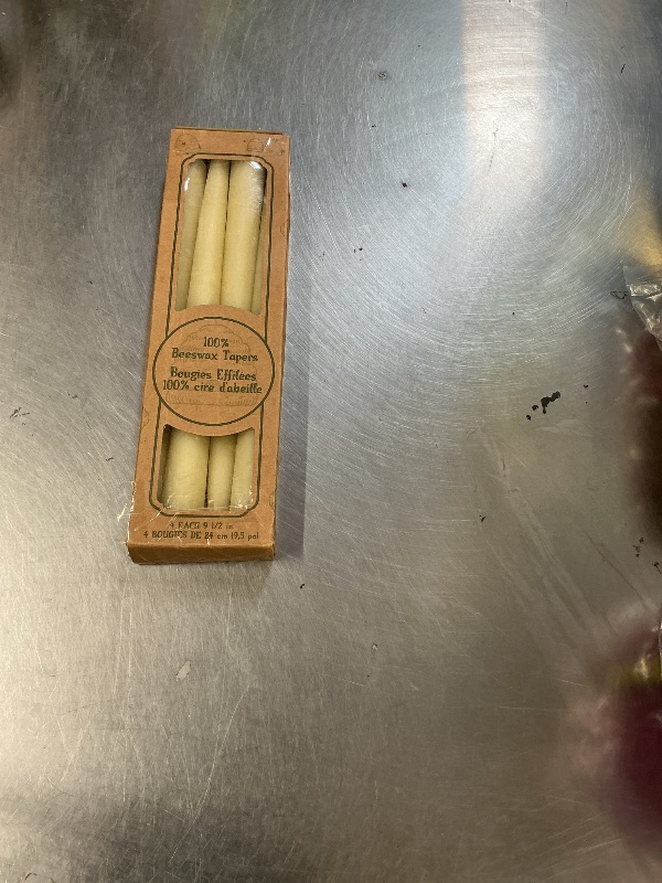 Photo 1 of 100 Percent Pure Beeswax Taper Candles. Box of 4 / 9.5 Inch.