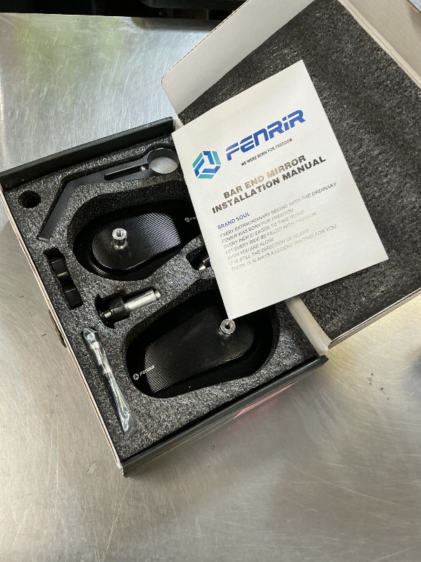 Photo 1 of FENRIR CNC Aluminum Alloy Cafe Racer Retro Black Motorcycle Bar End Mirrors Side 22MM 7/8" Handlebar Mirror Universal Rear View For M8/M6 Standard Sport Naked Street Bike Cruiser Minimoto Scooter