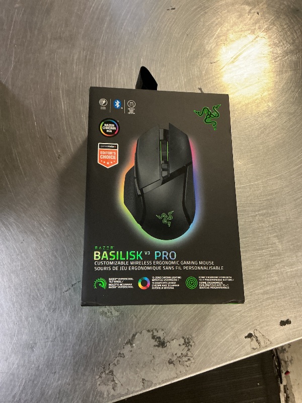 Photo 1 of Razer Basilisk V3 Pro Wireless Gaming Mouse: HyperScroll Tilt Wheel - 30K DPI Optical Sensor - Gen-3 Optical Switches - 13-Zone Chroma RGB - 13 Programmable Controls - 3 Connection Modes - Black