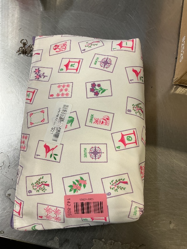 Photo 1 of GUSTARIA Mini Mahjong Set, American Mahjong Game Set with 160 Acrylic Tiles, 4 Pink Racks & Thickened White Carrying Bag and Accessories, Portable Travel Mahjong Tiles Set