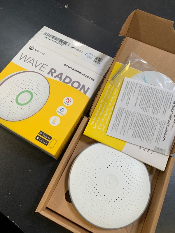 Photo 1 of Airthings 2950 Wave Radon - Smart Radon Detector with Humidity & Temperature Sensor – Easy-to-Use – Accurate – No Lab Fees – Battery Operated - Free App