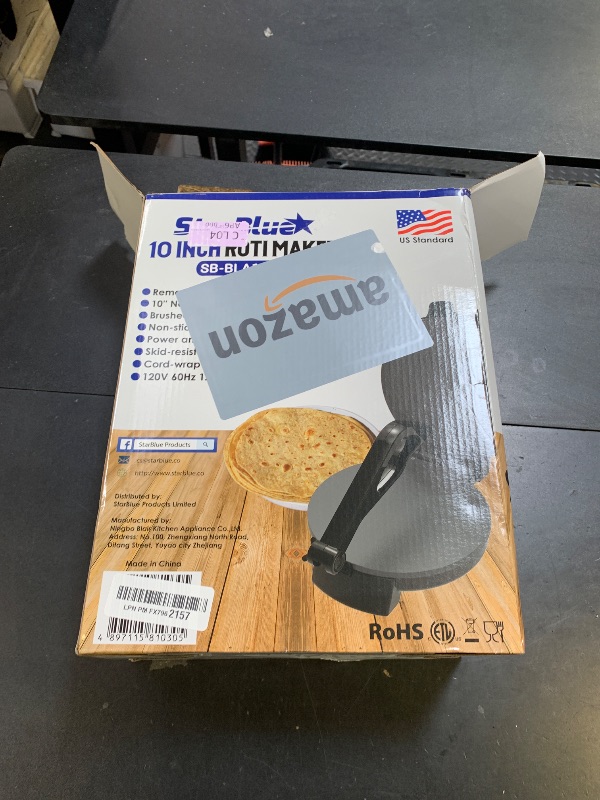 Photo 1 of 10inch Roti Maker by StarBlue with FREE Roti Warmer and Removable Handle - The automatic Stainless Steel Non-Stick Electric machine to make Indian style Chapati, Tortilla, Roti AC 110V 50/60Hz 1200W