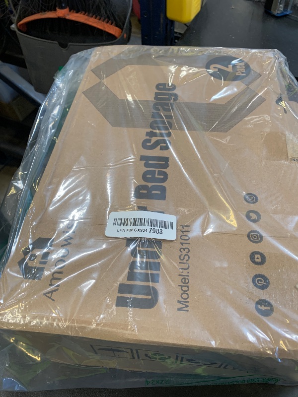 Photo 1 of Amoowis Under Bed Storage with Wheels, Adjustable Height Underbed Storage Containers, 2 Pack 65L Bins, Heavy-Duty 600D Fabric & Steel Frame for Clothes, Shoes, Bedding