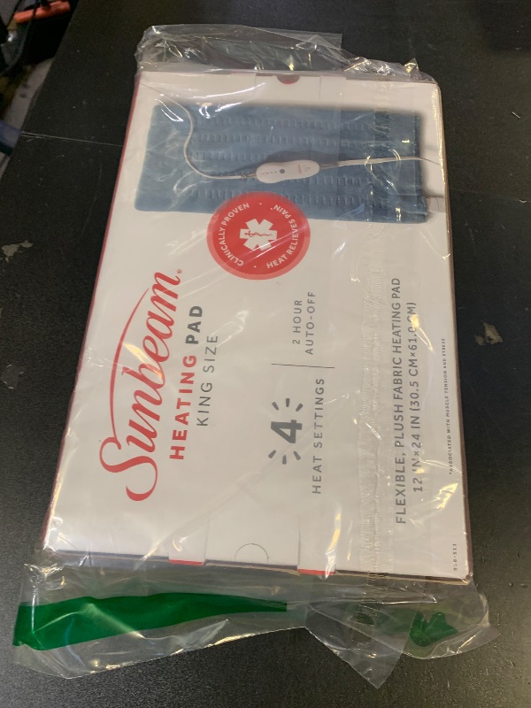 Photo 1 of Sunbeam Heating Pad XL for Back, Neck & Shoulder Pain Relief with Auto Shut Off, 12 x 24, Teal