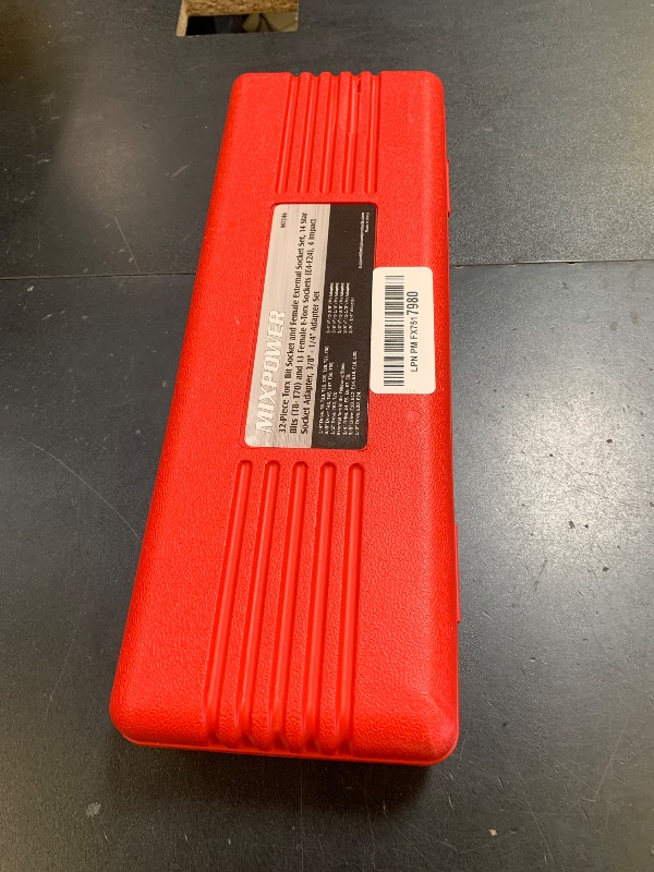 Photo 1 of MIXPOWER 32PCS Torx Bit Socket Set, 14 Star Bits (T8-T70)& 13 E-Torx Sockets (E4-E24), CR-V & S2 Alloy Steel