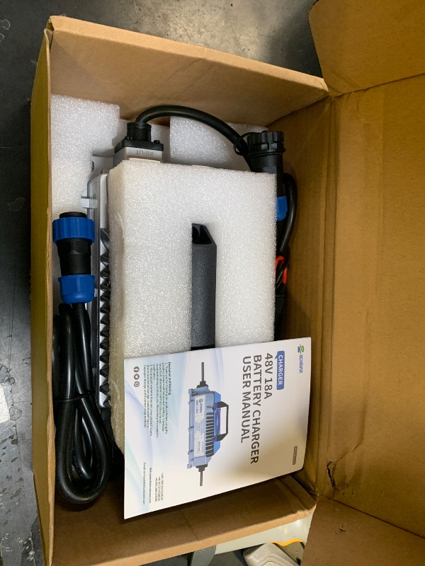 Photo 1 of DC HOUSE 48V 18A Lithium Battery Charger, 900W Fast Charger, Charging Efficiency ? 93%, IP65 Waterproof Anti-Fall with Cooling Fan, Suitable for 48V Golf Cart/Forklift/Ship Lithium Battery