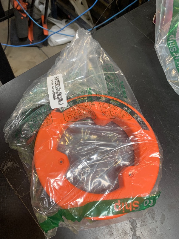 Photo 1 of Klein Tools 56331 50-Foot Electrical Fish Tape, Steel Wire Puller with Double Loop Tip, Optimized Housing and Handle, 1/8-Inch