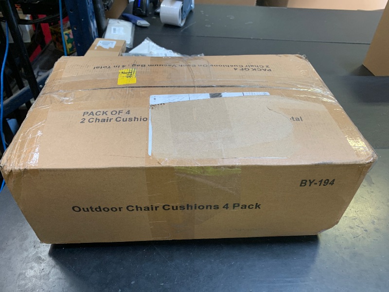 Photo 1 of Basic Beyond Outdoor Chair Cushions for Patio Furniture, Waterproof Outdoor Seat Cushions Set of 4 18 x 18, Patio Chair Cushions Set of 4 with Ties and Handle, Brick Red