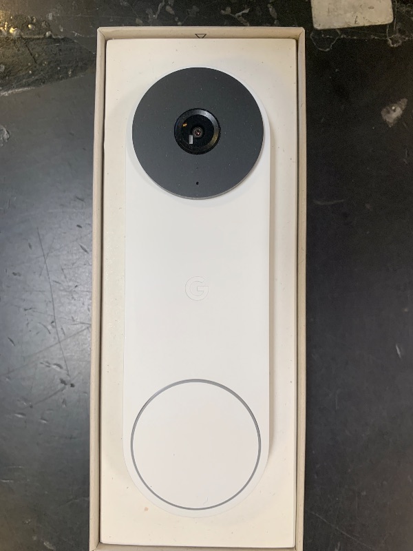 Photo 1 of Google Nest Doorbell (Wired, 3rd Gen) - 2K Video and Gemini, Live View, Night Vision, 2-Way Audio - Works with Google Home - 2025 Model - Snow