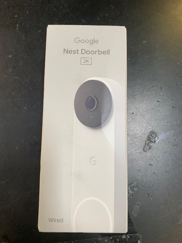 Photo 1 of Google Nest Doorbell (Wired, 3rd Gen) - 2K Video and Gemini, Live View, Night Vision, 2-Way Audio - Works with Google Home - 2025 Model - Snow