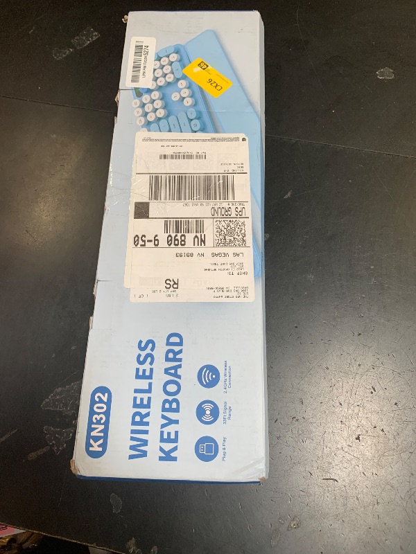 Photo 1 of Wireless Keyboard, Round Keycaps, Retro Typewriter Keyboard with Detachable Wrist Rest, Sleep Mode, Foldable Legs, 2.4GHz Full-Size Cordless Computer Keyboard for Windows/PC/Laptop (Tiffany Blue)