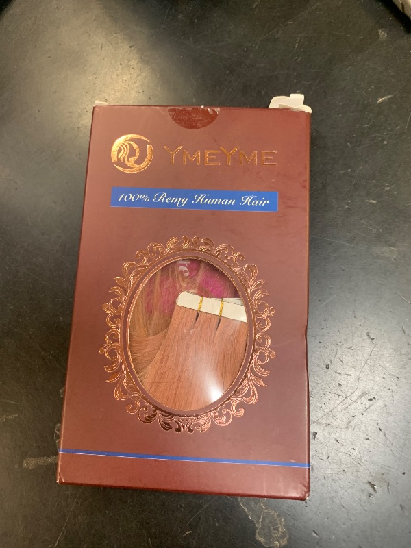 Photo 1 of YMEYME Tape in Hair Extensions Human Hair Invisible Reusable Seamless Skin Weft Remy Tape Hair Extensions Double Side Human Hair for Full Head 20Pcs 50g #30 Auburn 18inch