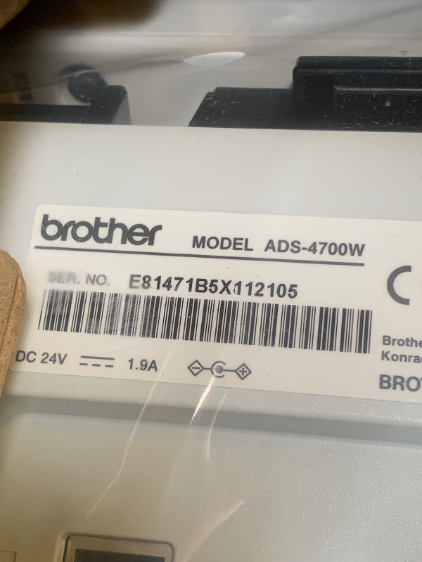 Photo 1 of Brother ADS-4700W, Professional Document Scanner with USB, LAN and WLAN, Double-Sided Scanning, Touch Screen, ADS4700WRE1, White