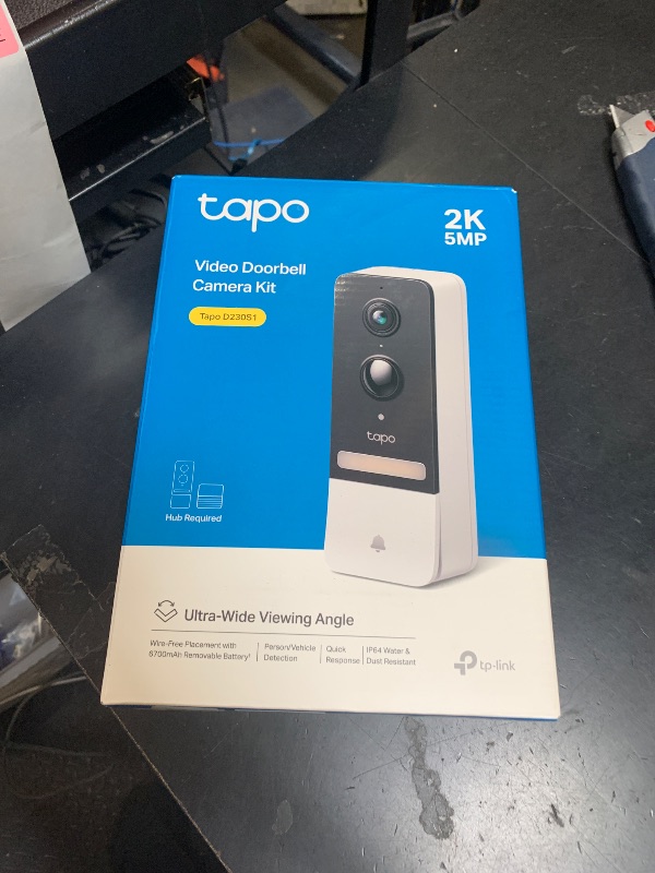 Photo 1 of Tapo TP-Link Smart Video Doorbell Camera, Chime Included, 2K 5MP, Color Night Vision, 2-Way Audio, Free AI Detection, Cloud/SD Card Storage, Works w/Alexa & Google Home, D230S1