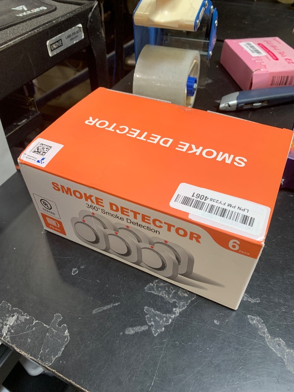 Photo 1 of Hilmon Alarm Fire Detector,Battery Operated Photoelectric Smoke Detector with Test Button and Low Battery Warning, Fire Alarms Smoke Detectors for Home, 6 Pack