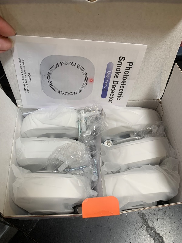 Photo 1 of Hilmon Alarm Fire Detector,Battery Operated Photoelectric Smoke Detector with Test Button and Low Battery Warning, Fire Alarms Smoke Detectors for Home, 6 Pack