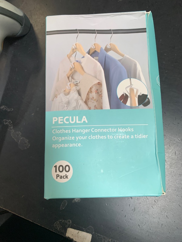 Photo 1 of 100 PCS Space Saving Hanger Hooks and Clips for Plastic Hangers (White)