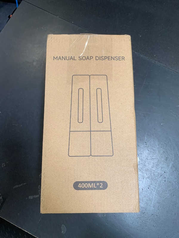 Photo 1 of 1984 Shampoo and Conditioner Dispenser Wall Mount Shower Dispenser 2 Chamber No Drill Bathroom Set Shampoo Dispenser for Shower Wall Home Hotel 400ml x 2 Black