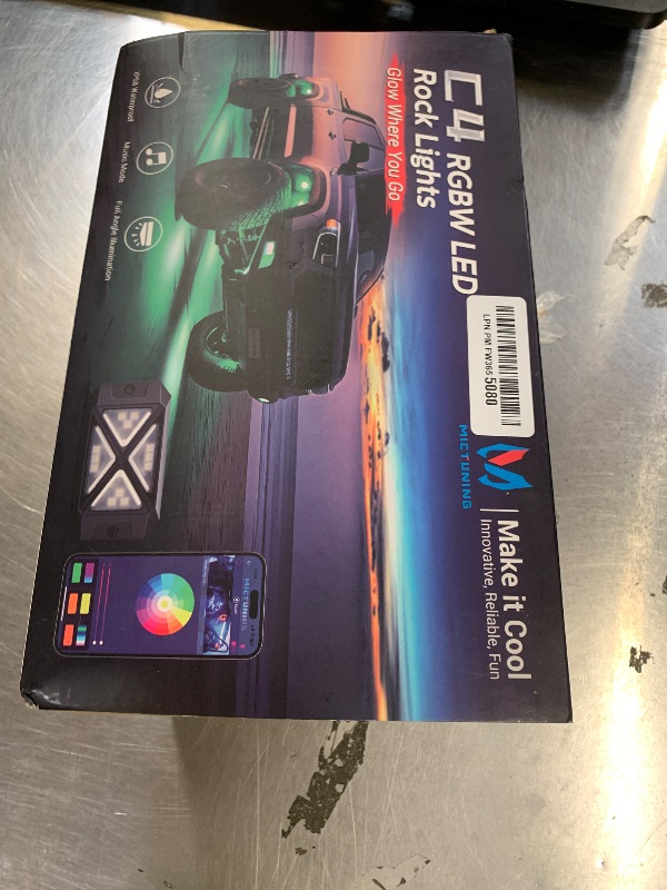 Photo 1 of MICTUNING C4 RGBW Rock Lights Kit, 12 Pods 360° Ultra-Bright 4-Sided Wide Beam Angle Underglow Neon Accent Lighting Kit, Microphone Sync with APP Control, IP68 Waterproof