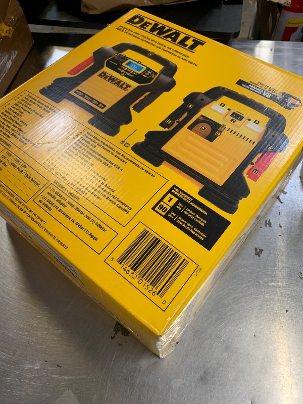 Photo 1 of DEWALT DXAEJ14 Digital Portable Power Station Jump Starter - 1600 Peak Amps with 120 PSI Compressor for Tires, Sports Equipment & Bikes, 15W USB-A and 25W USB-C Power