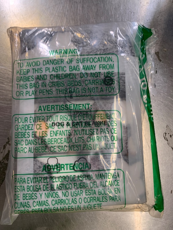 Photo 1 of 1 Pack 3 Puppy Blankets Super Soft Warm Sleep Mat Grey Cute Print Fluffy Fleece Pet Flannel Throw Dog Blankets for Small Dogs Cats,Star&Bone&Love- Small (23"x15")