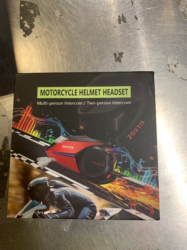 Photo 1 of ZOVTIX Motorcycle Helmet Headset 8 Riders Communication System X8 Intercom with Music Sharing/HiFi Sound/3 EQ Music Modes/DSP&CVC Noise Cancellation/IP67/FM Radio - X8-Carbon Fiber 1 Pack