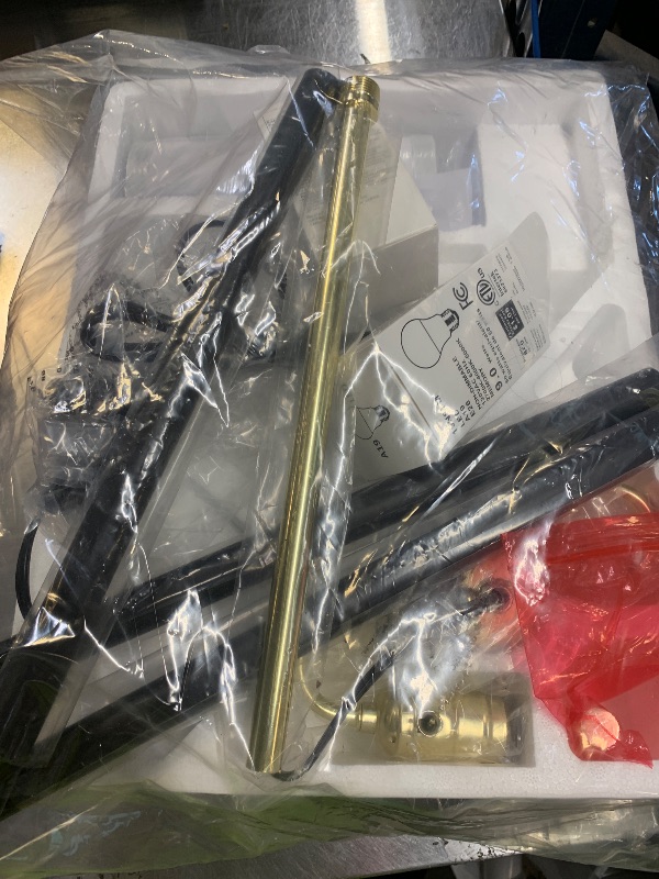 Photo 1 of Karjoefar 2-Light Floor Lamp, Mid Century Floor Lamp with White Fabric Shade, Standing Lamp Tall Lamp for Living Room Bedroom, 3 Color Temperatures 9W Bulb Include