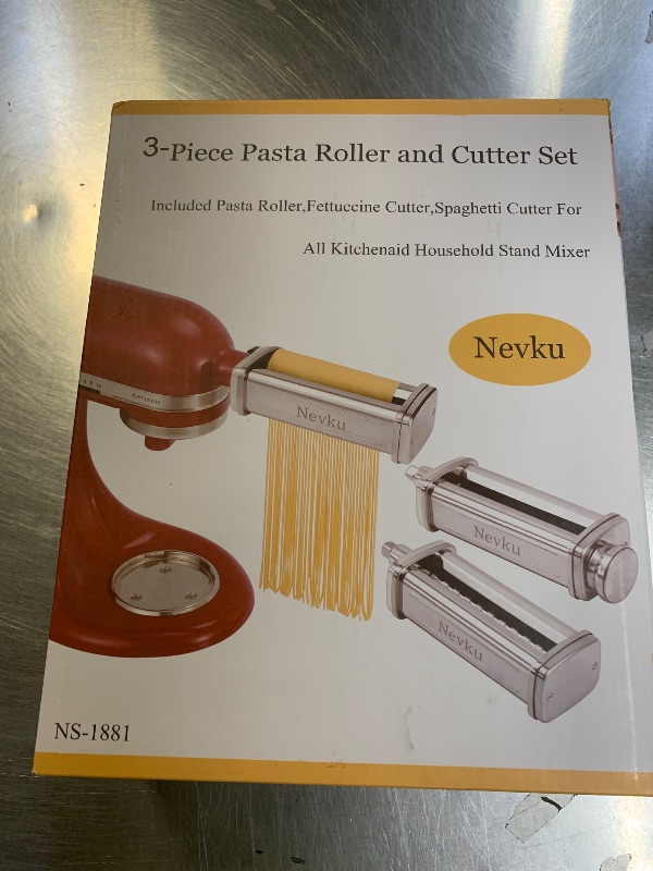 Photo 1 of Pasta Maker Attachments Set for all KitchenAid Stand Mixer, including Pasta Sheet Roller, Spaghetti Cutter, Fettuccine Cutter by Nevku