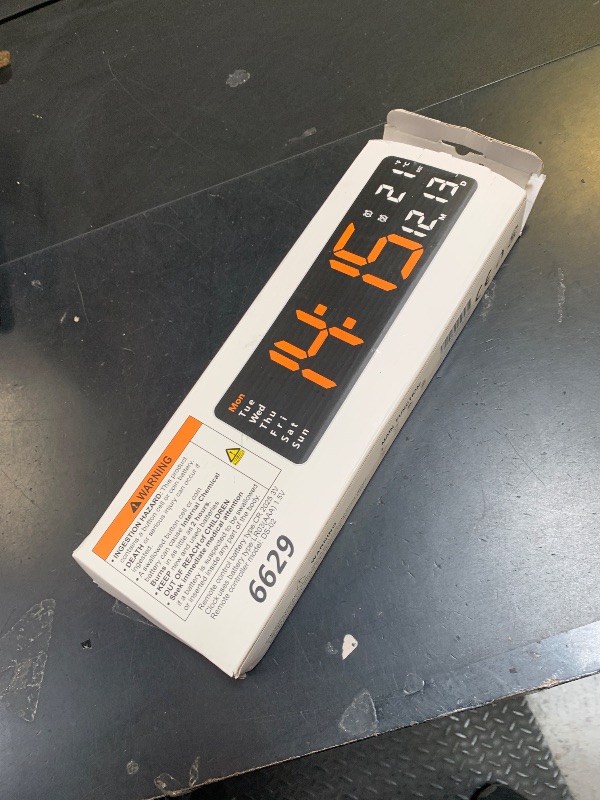 Photo 1 of Digital Clock, Digital Wall Clock for Living Room Decor, Desk Alarm Clock for Bedroom, Large Wall Clock with Remote Control, Automatic Brightness Dimmer LED Clock with Date Temperature Week (Green-B)