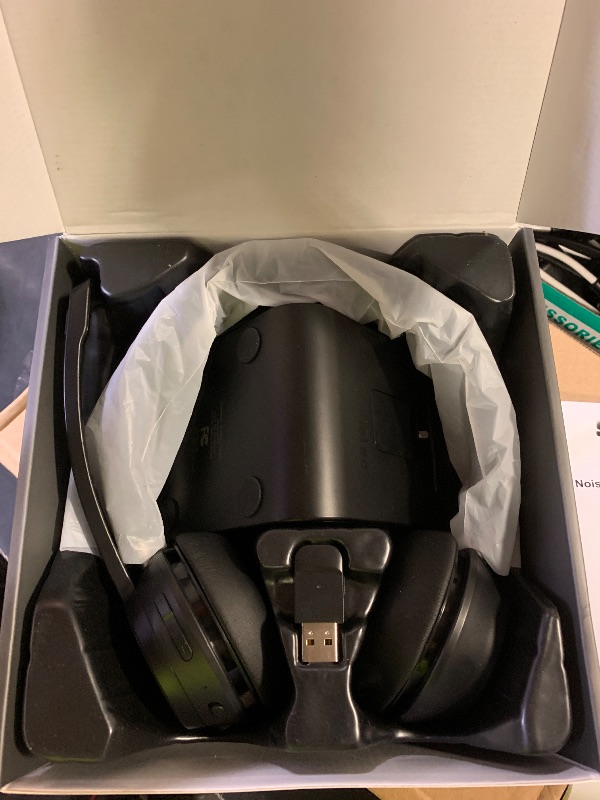 Photo 1 of (Upgraded Version) Wireless Headset, Bluetooth Headset with Noise Cancelling Microphone, Best Headphones with Mic Mute & USB Dongle for PC/Computer/Laptop/Cell Phones/Remote Work/Call Center