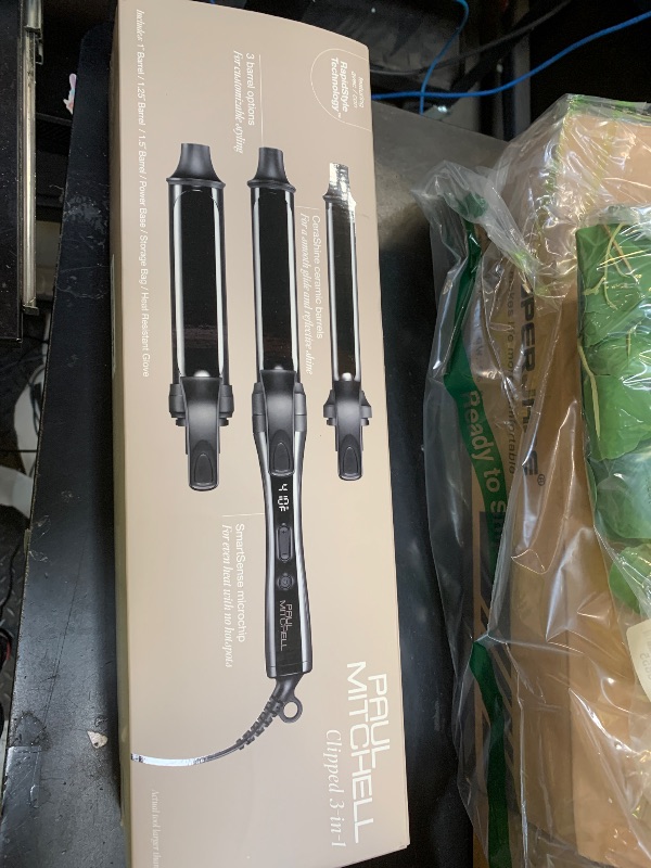 Photo 1 of Paul Mitchell Clipped 3-in-1 Ceramic Interchangeable Curling Iron, 3 Clip Barrels for Multiple Hairstyles