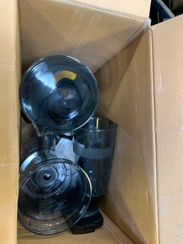 Photo 1 of WHUTO Cold Press Juicer, Wide Feed Chute Juicer Machines, Stainless Steel Slow Masticating Juicers Easy to Clean, Vegetables & Fruits Juice Extractor, High Juice Yield, Gray Knob