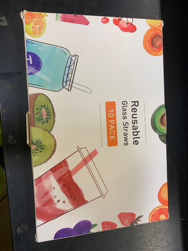 Photo 1 of [10 Pcs] Reusable Short Bent Glass Straws - 6" x 8 mm Clear Glass Straws Shatter Resistant Cocktail Straw With 2 Cleaning Brushes for Whiskey,Coffee,Short Tumblers