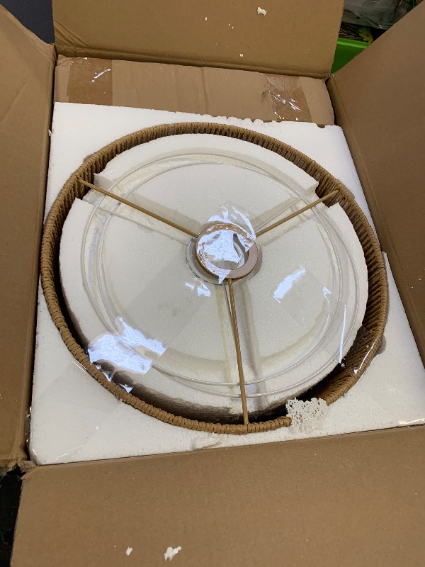 Photo 1 of ?Upgraded?Arc Floor Lamp for Living Room, Boho Dimmable Swing Arm Floor Lamp with Rattan & Fabric Shades, Gold Rattan Standing Lamp with 11W Bulb, Farmhouse Adjustable Tall Lamp for Bedroom Office