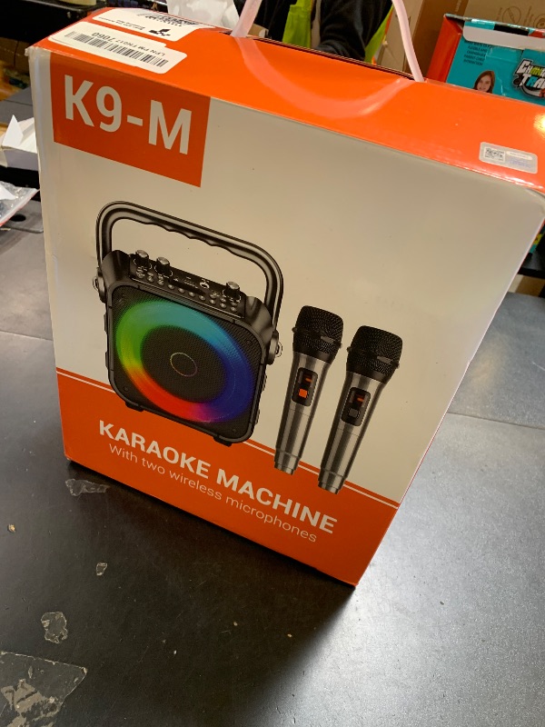 Photo 1 of Karaoke Machine, Portable Bluetooth Speaker with 2 Wireless Microphones for Adults & Kids with Lights, Karaoke Microphone with PA System Supports USB/TF/FM/AUX for Home Party Home System Packages