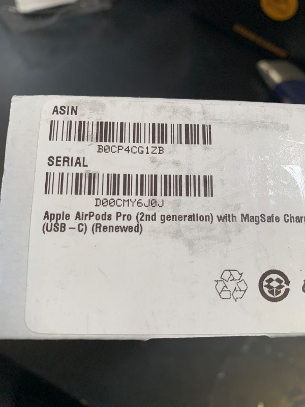 Photo 1 of Apple AirPods Pro (2nd generation) with MagSafe Charging Case (USB-C) (Renewed)