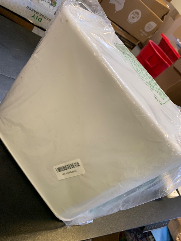 Photo 1 of TIPGO Automatic Motion Sensor Bathroom Trash Can with Lid, 2.6 Gallon Touchless Trash Bin, Smart Garbage Can Plastic Slim Wastebasket for Bedroom, Office, Dorm (White)