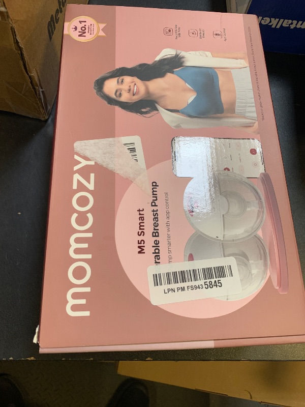 Photo 1 of Momcozy M5 Smart APP Controlled Wearable Breast Pump, Hands-Free Wireless Electric Pump, 3 Modes 9 Suction Levels, BPA-Free, Portable Lightweight, 24mm Flange, 2-Pack Cozy Red