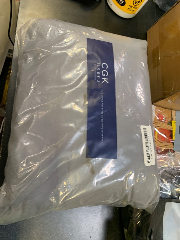 Photo 1 of Extra Deep Split King Sheet Set - 7 Piece Breathable and Cooling Sheets - Hotel Luxury Bedding for Women, Men, Kids & Teens - Easy Secure Fit - Soft and Wrinkle Free - Extra Deep Pockets - Dark Grey