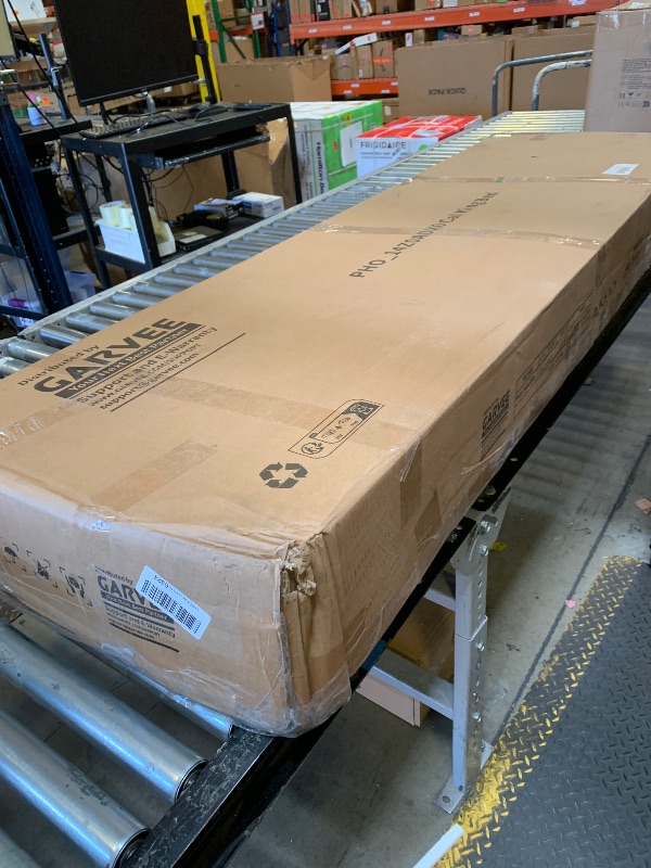 Photo 1 of Garvee California King Size Platform Bed Frame Velvet Upholstered Bed with 50.2 inch Headboard Rivet Decoration No Box Spring Needed Black
