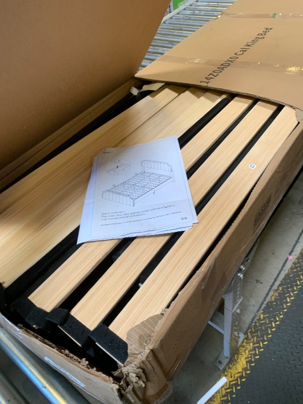 Photo 1 of Garvee California King Size Platform Bed Frame Velvet Upholstered Bed with 50.2 inch Headboard Rivet Decoration No Box Spring Needed Black
