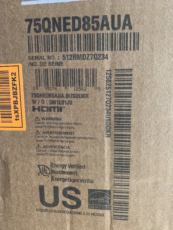 Photo 1 of LG 75-Inch Class QNED evo AI QNED85A Series Mini LED 4K Smart TV w/AI Picture, AI Sound, HDR10, AI Super Upscaling 4K, Filmmaker Mode, Wow Orchestra, Alexa Built-in (75QNED85AUA, 2025)