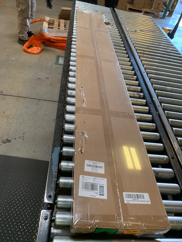 Photo 1 of Wood Acoustic Slat Panels, 2 Pieces 3D Fluted Soundproof Panel for Interior Wall and Ceiling Decor, 94.5 × 12.6 inch, Vintage Smoked Oak